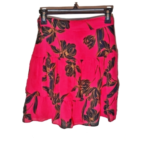 A.L.C Pink Floral Tiered Skirt - Picture 2 of 6